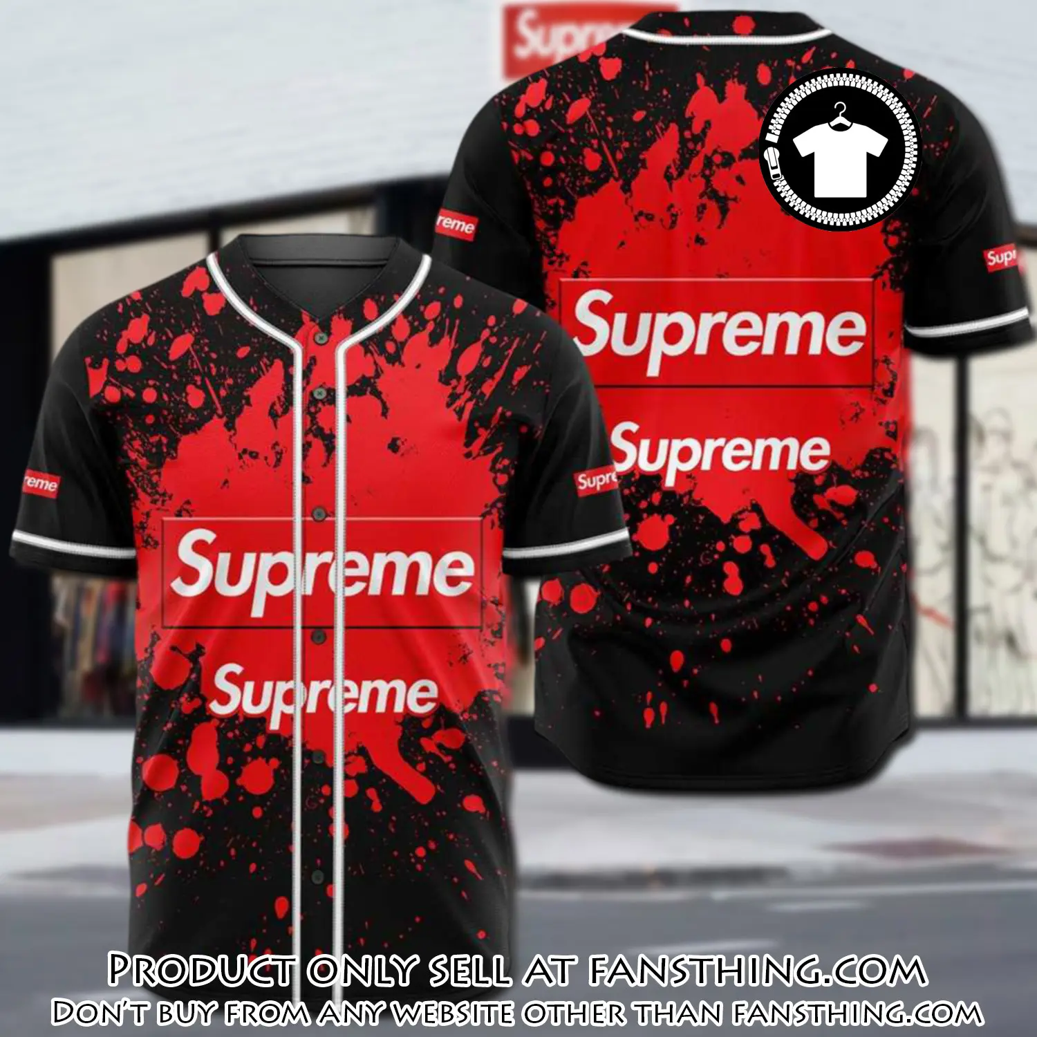 Supreme black baseball jersey shirt luxury bjs1237 fst4727260